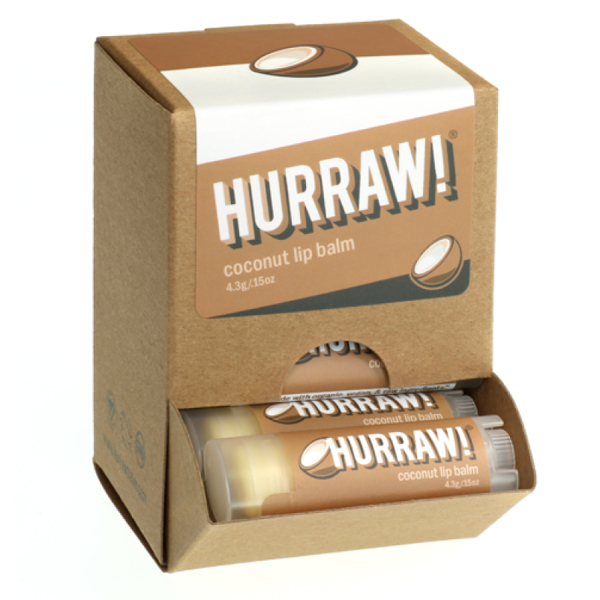 Bild von HURRAW! Coconut Lip Balm Display à 24 Stück