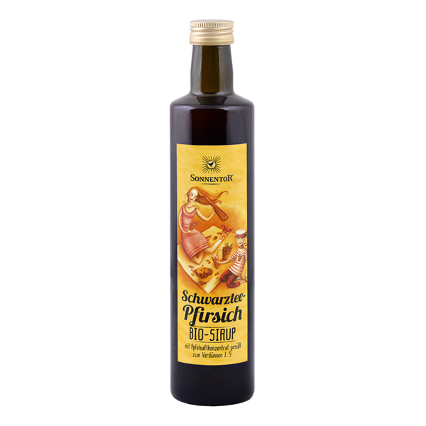 Bild von Sonnentor Schwarztee Pfirsich Sirup 500ml