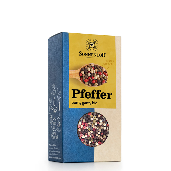 Bild von SONNENTOR Pfeffer bunt ganz 50 g - BIO