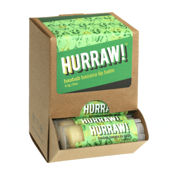 Bild von HURRAW! Baobab Banana Lip Balm Display à 24 Stk.