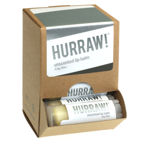 Bild von HURRAW! Unscented Lip Balm Display à 24 Stück