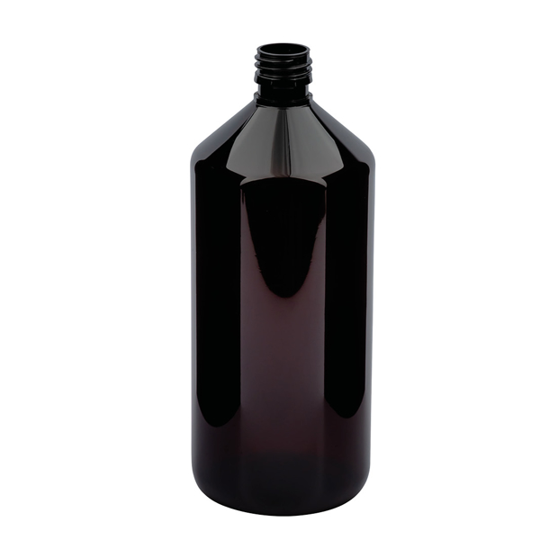 Bild von Flasche rPET braun-transparent rund 1000ml