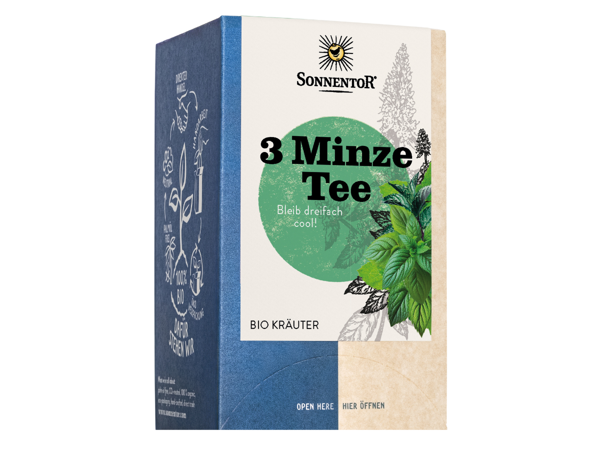 Sonnentor 3-Minze-Tee Beutel 18 Stk - Bio