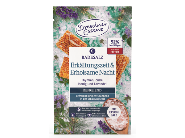Natürlich Gesund Fühlen Badesalz Erkältungszeit & Erholsame Nacht Display 60g Display à 12 Stk.