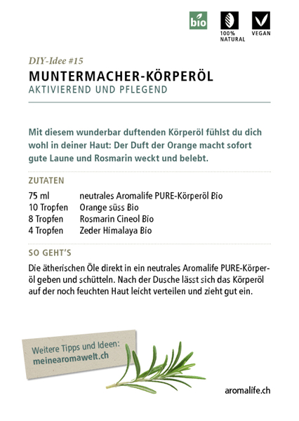 Bild von DIY-Idee #15: Muntermacher-Körperöl