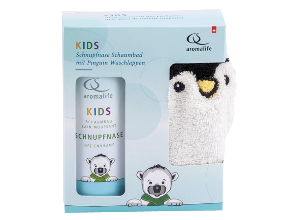 Aromalife KIDS Schaumbad Schnupfnase 300 ml mit Öko-Waschlappen