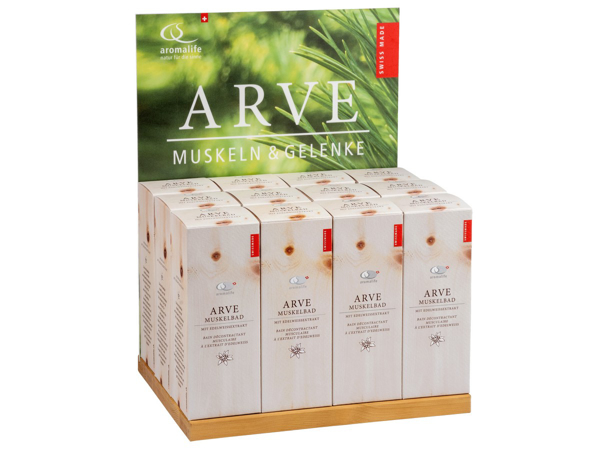 Aromalife ARVE Muskelbad mit Edelweissextrakt 12 x 250 ml Thekendisplay