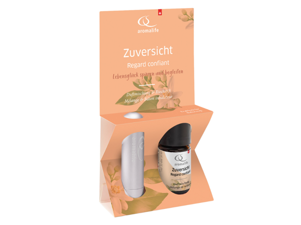 Aromalife Lebensglück Zuversicht Duftmischung mit Riechstift Alu grau 5 ml