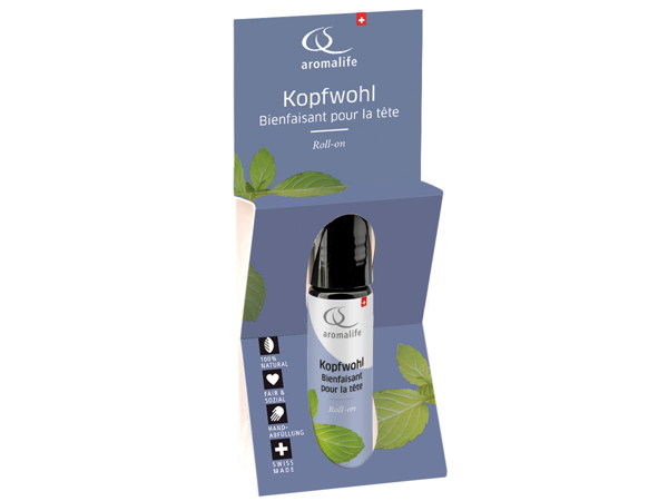 Aromalife Kopfwohl Roll-on 10 ml verpackt
