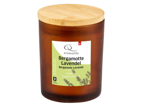 Aromalife Bergamotte Lavendel Duftkerze im Glas