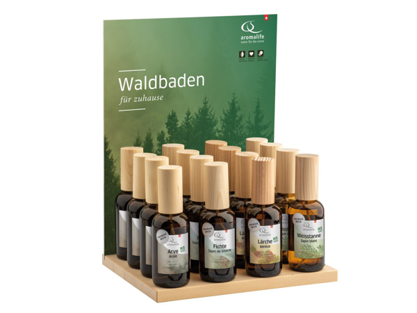Aromalife Display Raumspray Waldbaden 24x 100 ml (Arve, Fichte, Lärche und Weisstanne)